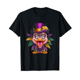 Mardi Gras Duck With Mask Farm Animal Duck Lover Festival T-Shirt