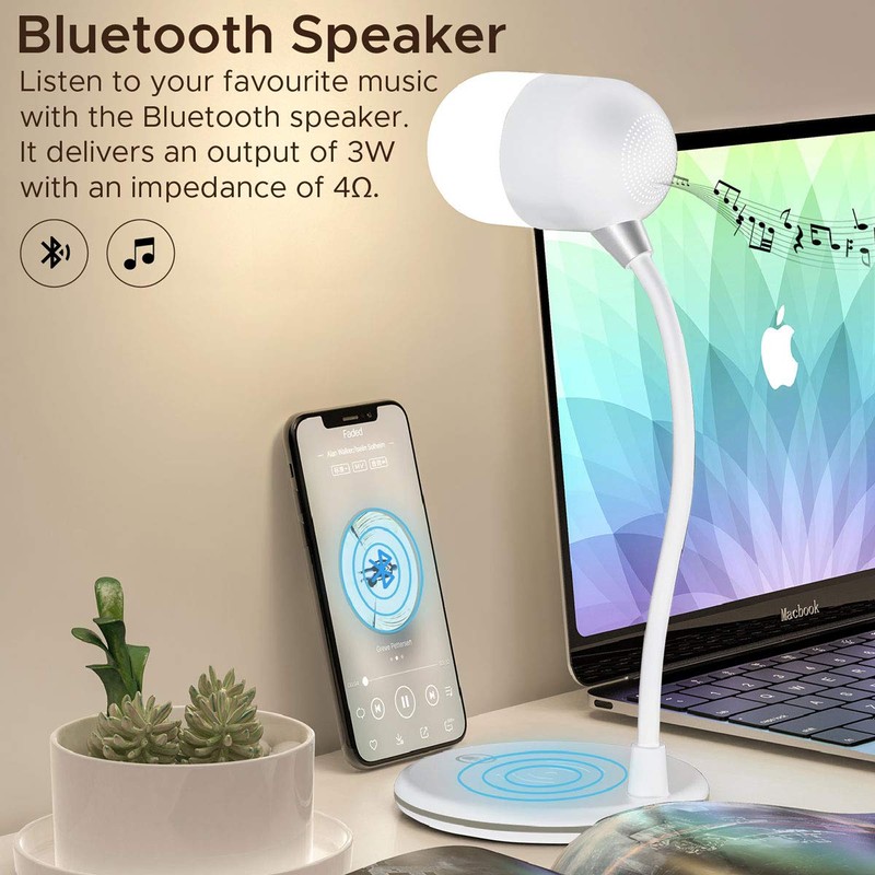 5W Qi LED Desk Lamp Wireless Charging Adjustable Touch Sensor