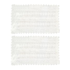 DECHOUS Lace Tablecloths Set of 2 in White - Modern Small Doilies with Elegant Tips for Stylish Table Decoration - 60 cm Refined Accents for Your Dining Room
