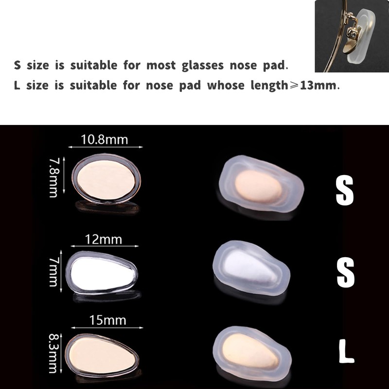 5 Pairs Slip-on Nose Pads Covers,Soft Silicone Eyeglasses Nosepads Anti-Slip