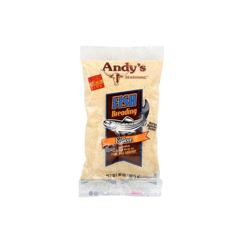 Andy's seasoning, Yellow fish breading for excellent tasting fish and