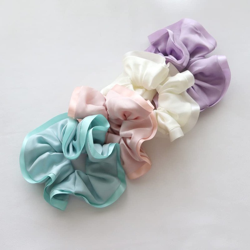 JewelVOX Scrunchie Hair Accessories, Hair Elastic, Piping, Satin, Stylish, Popular,