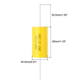 Patikil 20uF 250V Frequency Divider Axial Audio Speaker Crossover Step-Less Film MKP Capacitor for Audio Equipment, Black