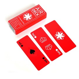 Air Deck - Lightweight and Compact Playing Cards for Travel - 54 Cards, Card Game Holiday, Card Deck (Minimal Red)