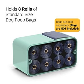 SVD.PET Dispensador De Bolsas Para Caca De Perro, Dispensador De Bolsas De Basura Para Montaje En Pared Con Tapa Magnética Con Capacidad Para 8 Rollos De Bolsas De Basura, Montaje En Pared Interior/Ex