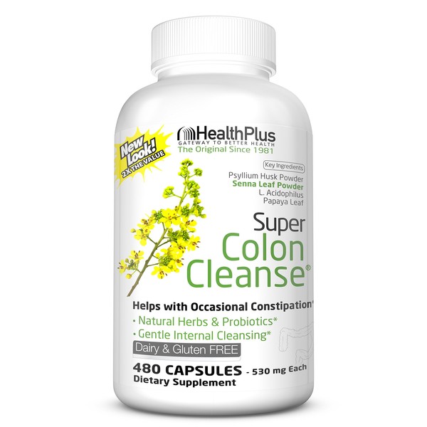 Health Plus Super Colon Cleanse: 10-Day Cleanse -Detox | 12 Cleanses, 480 Count (Pack of 1)