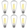 Sigalux Edison Bulbs, E26 LED Bulb ST58 Filament Clear Non-Dimmable
