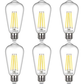 Sigalux Edison Bulbs, E26 LED Bulb ST58 Filament Clear Non-Dimmable Vintage Light Bulbs 60W Equivalent 700LM Daylight White 5000K 15, 000hrs 6 Pack