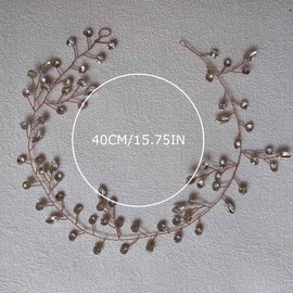 Cubahop Bride Wedding Hair Vines Bridal Crystal Headband Rhinestone Headpieces Hair Accessories for Women and Girls (Rose Gold)