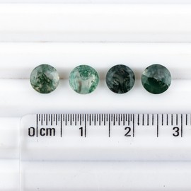 4 Pcs,6x6 MM, AURA GEMS Natural Moss Agate, Brilliant Cut, Round Shape, Jewelry Making Supply, Chakra Energy Healing Gemstone, Real Crystal, Birthstone, Wholesale deal