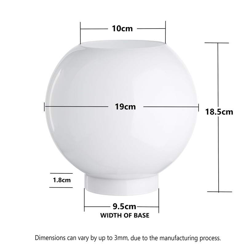 LUMIS Glass Oil Lamp Globe Cowl Lampshade Cover, Width at