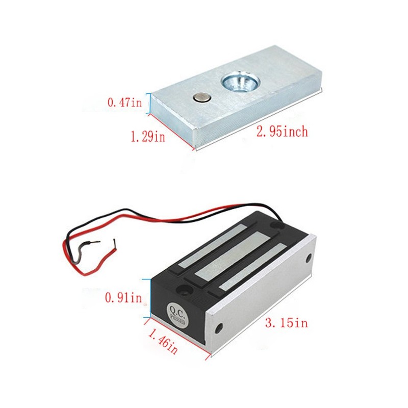 FUGEST Electric Magnetic Lock 60kg 130LBs Holding Force Electric Magnetic