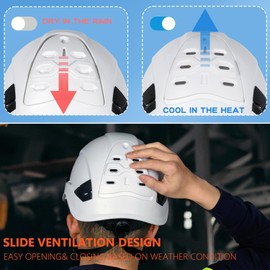 White Hard Hat ABS Safety Helmet, with Ventilation Holes and Adjustable Head Band, EN 397 Approved Work Helmet, Ideal for Industrial & Construction