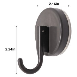 ZHMEINA Bathroom Suction Hooks, Bathroom Suction Cup Hooks, Heavy Duty Suction Cup Hook, Plastic Glass Door/Mirror/Tile Waterproof Bathrobe and Towel Hook (Black 3pcs)