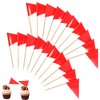 YBEATY 100 PCS Solid Red Toothpick Flags Small Mini Solid