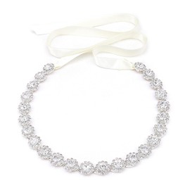 GAFATORY Bride Crystal Headband Bridal Rhinestone Headpiece for Wedding Silver Headband Flower Girl Headpiece Hair Jewelry for Bride Princess Crown for Party Photography