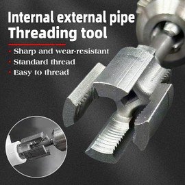 OUYUEZYR 2025 New Integrated Internal & External PVC Pipe Threading Tool,Dual-Function Pipe Thread Cutting Tool for 1/2” & 3/4” Pipes Sizes,Pvc Pipe Threader Kit for Home Repair (1Pcs*1/2"+1Pcs*3/4")