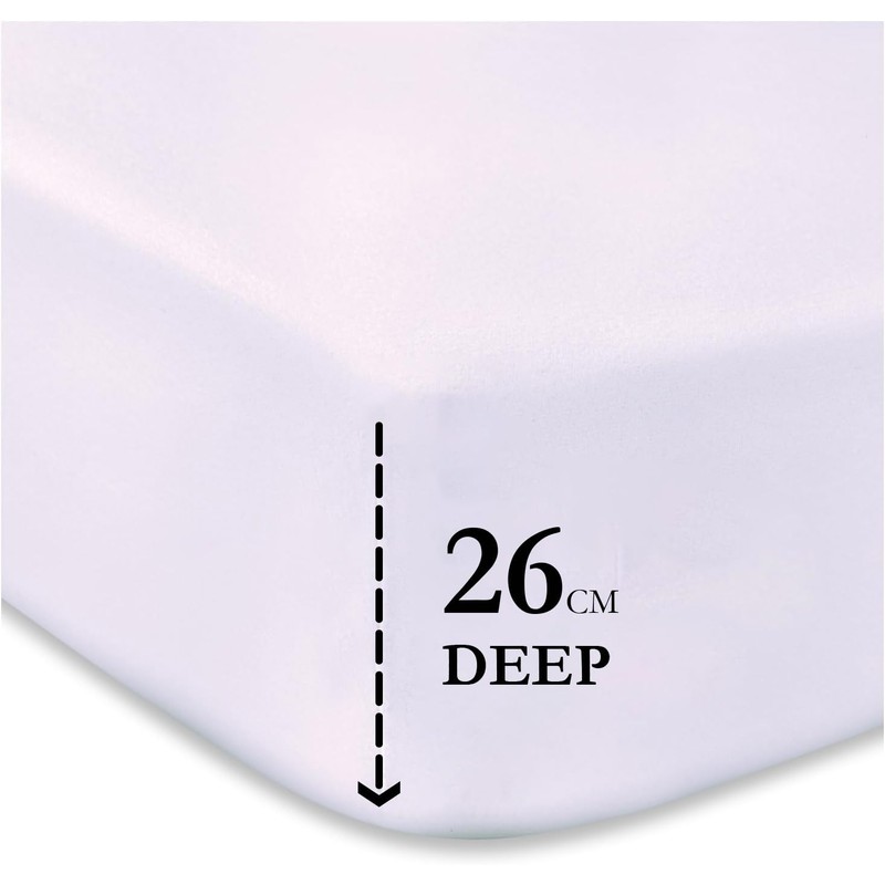 Mirha Fitted Sheet Single 2 Pack-100% Cotton Small Single Fitted