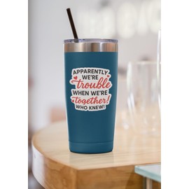 (3pcs) Funny Quote Sticker – Apparently We're Trouble When We're Together – Friendship Vinyl Decal for Laptops, Water Bottles, Journals, Scrapbooking