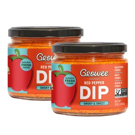 Growee Foods Red Pepper Chip Dip & Spread – Creamy Salsa & Hummus Alternative – Dairy-Free Queso, Vegan Mayo & Salad Dressing Substitute – Gluten-Free, Nut-Free, Non-GMO – 2 Pack (12oz Each)