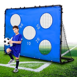 WinnerWhy 2 in 1 Soccer Goal Portable Soccer Goal for Teen Soccer Net Soccer Training Net Detachable Metal Target Goal Net with Ground Nails for Sports Gam Indoor Outdoor e(6 x 4 Foot)