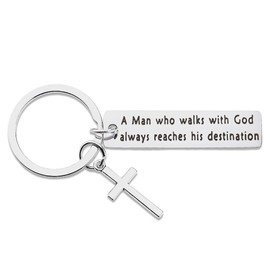 Religous Christian Gifts for Husband Grandson Men Christian Bible Verse Keychain Gift for Boys Mens Fathers Day Christian Gifts for Dad Religious Inspirational Encouragement Gifts for Son Nephew