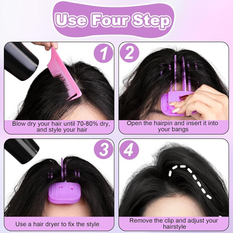 2 Pcs Wind Shaping Styling Comb for Fluffy Bangs,No-Trace Hair