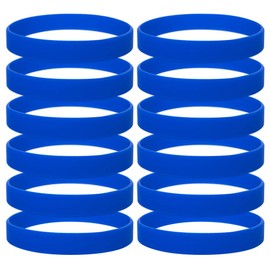 GOGO 12 PCS Adult Rubber Wristbands, Blue Friendship Bracelet