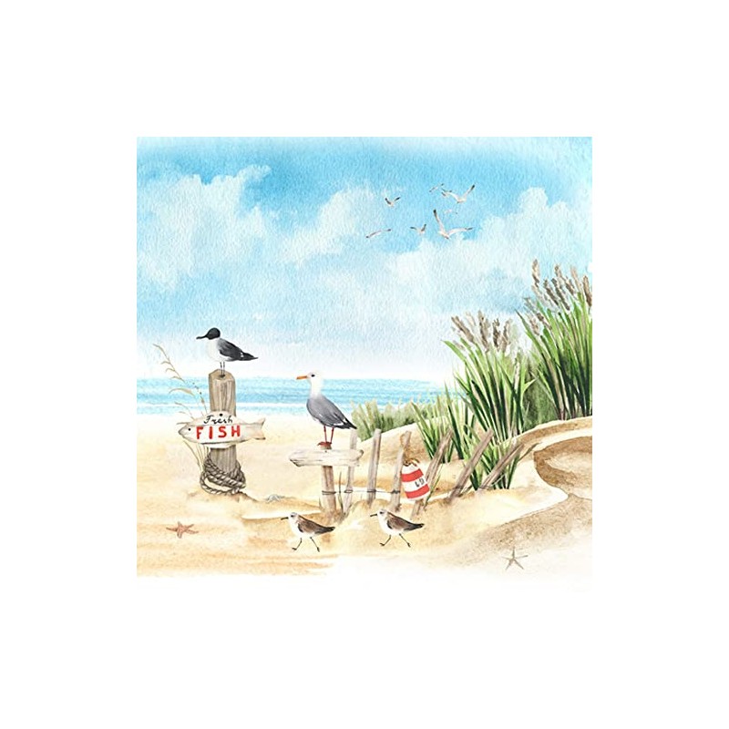 20 Napkins Seagulls Scouting the Beach | Sea | Lake
