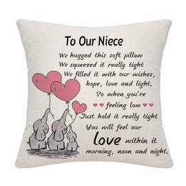 Bommex Niece Gifts from Aunt Uncle Niece Throw Pillow Cover Cushion Cover Cushion Case from Auntie Uncle Niece Birthday Gifts (Our Niece)
