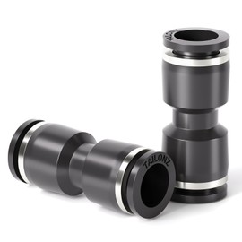 TAILONZ PNEUMATIC Black Straight 8MM Tube OD Push to Connect Tube Fittings Push Lock PU8 (Pack of 20)