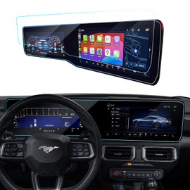 LANTU Mustang Screen Protector for 2024 2025 2026 Ford Mustang Ecoboost/EcoBoost Premium/GT/GT Premium/Dark Horse/Dark Horse Premium Accessories 12.4'' Dashboard+13.2'' Navigation-2PCS