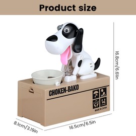 Hungriger Hund Spardose, Hungry Dog Sparschwein, Welpen-Sparschwein, Kinder Spardose Hund Frisst Geld, Münze Kaut Spardose, Münze Spardose Geburtstagsgeschenk für Kinder(Weiß)
