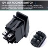 Taiss RK1-06N-BU Boat Marine Illuminated Rocker Switch 12V 20A 4Pin