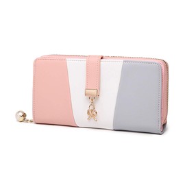 Miss Lulu Women's Multicoloured Purse Made of Faux Leather Purse Women's Long Purse Women's Multicoloured, gray, Elegant