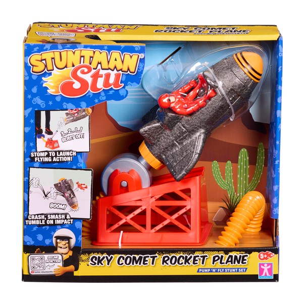 Stuntman Stu Sky Comet Rocket Plane Stomp and launch toy