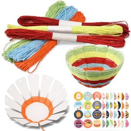 6 Easter baskets and 6 colourful ropes, DIY Easter basket weaving craft sets, Easter basket weaving kit, Easter baskets for filling, Easter decoration for children for crafts, gift idea and decoration