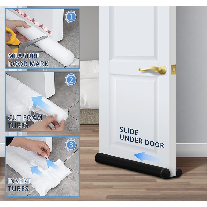 MAXTID Twin Door Draft Blocker Seal Large Door Gap Noise