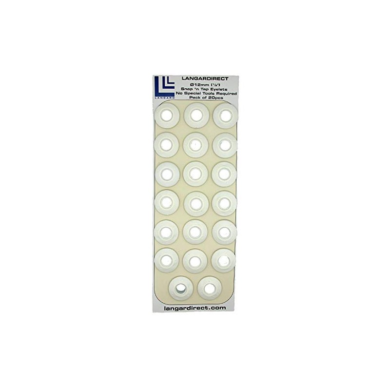 Langard 12mm White snap 'n' Tap Eyelets Pack of 20pcs