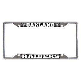 FANMATS 15035 Las Vegas Raiders Chrome Metal License Plate Frame, Team Colors, 6.25in x 12.25in