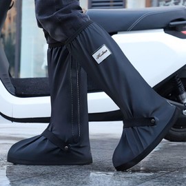 USHTH Black Waterproof Rain Boot Shoe Cover with Reflector (1 Pair) Small