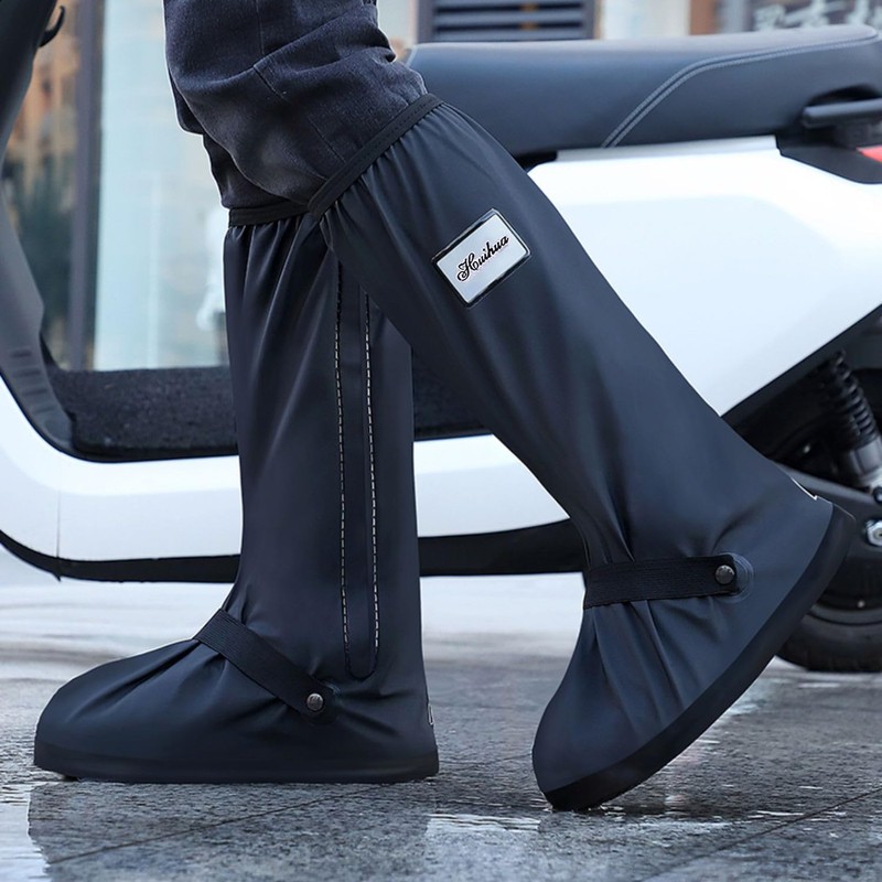 USHTH Black Waterproof Rain Boot Shoe Cover with Reflector (1