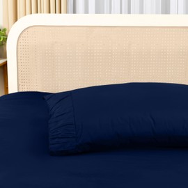 Utopia Bedding Single Duvet Cover Set - Soft Microfibre Polyester Duvet Cover with Ruched Hem Pillow case - Decorative Single Size Duvet Cover Set (Navy)