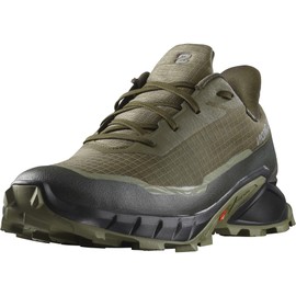 Salomon Men's Alphacross 5 Gore-Tex Hiking Shoe, Olive Night Black Deep Lichen Green