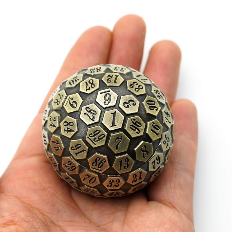 Cusdie D100 DND Metal Dice, 100 Sided Giant Metal Dice,