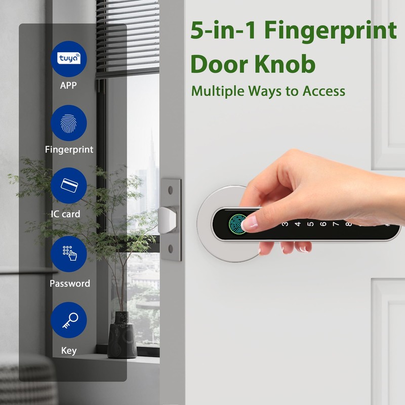 CHEN LCLILICHEN Smart Electronic Fingerprint Door Lock, Keyless Entry with