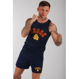 Kronk - Boxing Training Gym Vest - Lightweight Athletic Wear, Durable Workout Apparel, Iconic Gloves Design, Men's Sports Training Vest, Navy, Medium