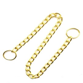Chain Choke Collar For Dogs, Golden XS Metal Slip Link Training Heavy Duty Dog Choker Collar Martingale Puppy Collars For XXS XS Small Medium Large Big XL Breed Dogs