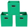 Yunkeeper Green Foldable Storage Bins, 11x11x11, Set of 3, (Fabric