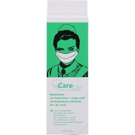 Paper Fleece Sticker Face Mask White with Elastic Pack of 100